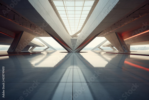 futuristic glass architecture on background