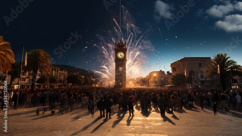 Joyful Gathering at İzmir Clock Tower: Celebratory spirits fill the air as the Clock Tower becomes the heart of a lively event.