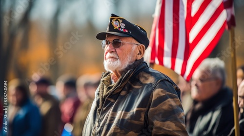 Portrait senior male war veteran