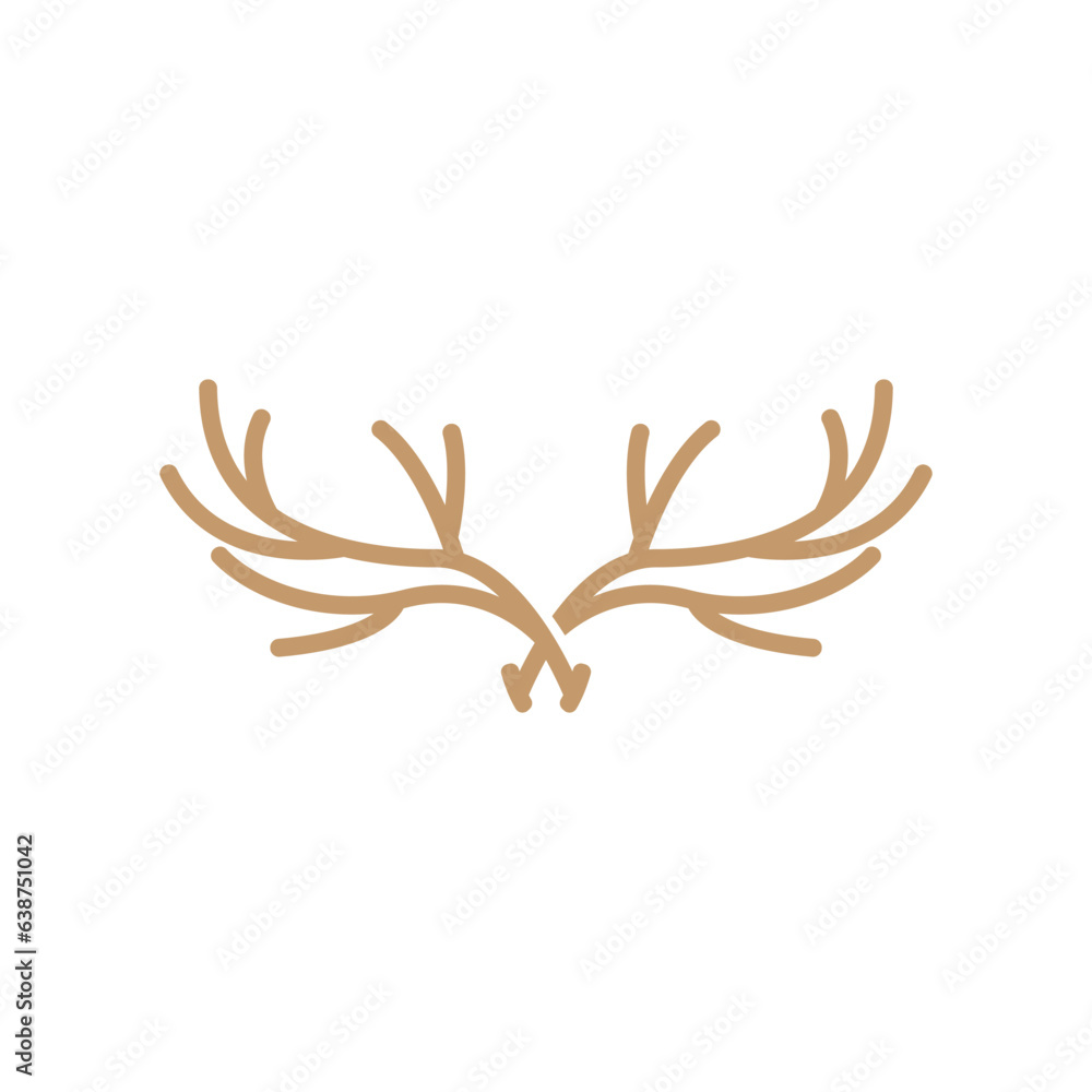 Obraz premium Deer Horn Logo Design Horn Animal Illustration Minimalist Simple Symbol Icon