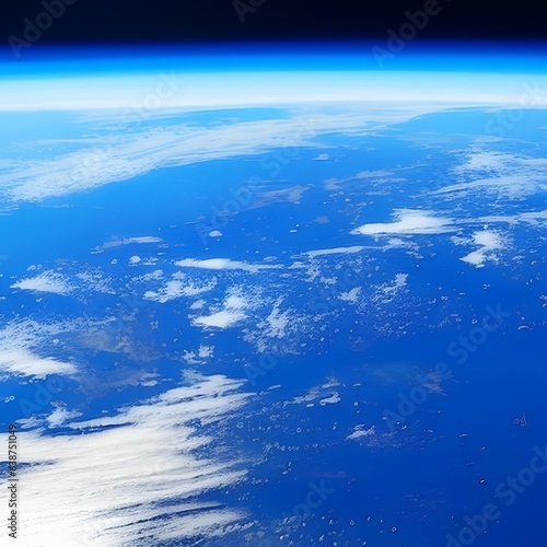 宇宙船から見た青くて美しい地球 L