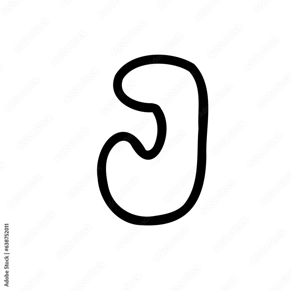 Outline J letter of latin english font in outline bubble style isolated on white background. For branding, font, logo, abc, presentation, alphabet, signboard, lettering, education. Outline J letter of latin english font in outline bubble style isolated on white background. For branding, font, logo, abc, presentation, alphabet, signboard, lettering, education.