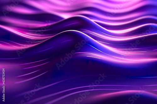 3D renders technological waves with purple, and vibrant colors. 