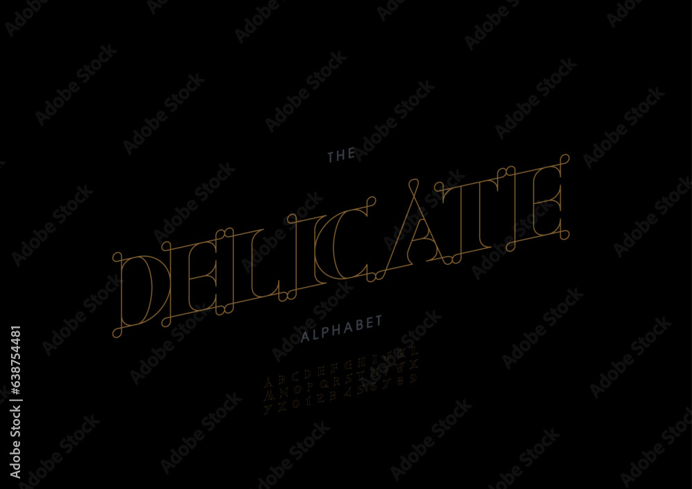 Fototapeta premium Vector of stylized modern font and alphabet 