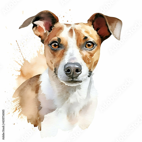 Dog illustration isolated on white background in watercolor style © arte ador