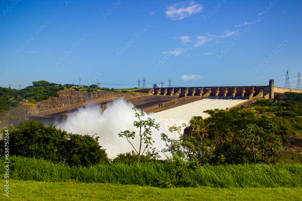 Itaipu hydroelectric dam Parana river views Iguacu Brazil Paraguay