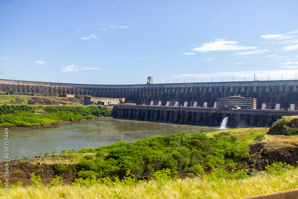 Itaipu hydroelectric dam Parana river views Iguacu Brazil Paraguay