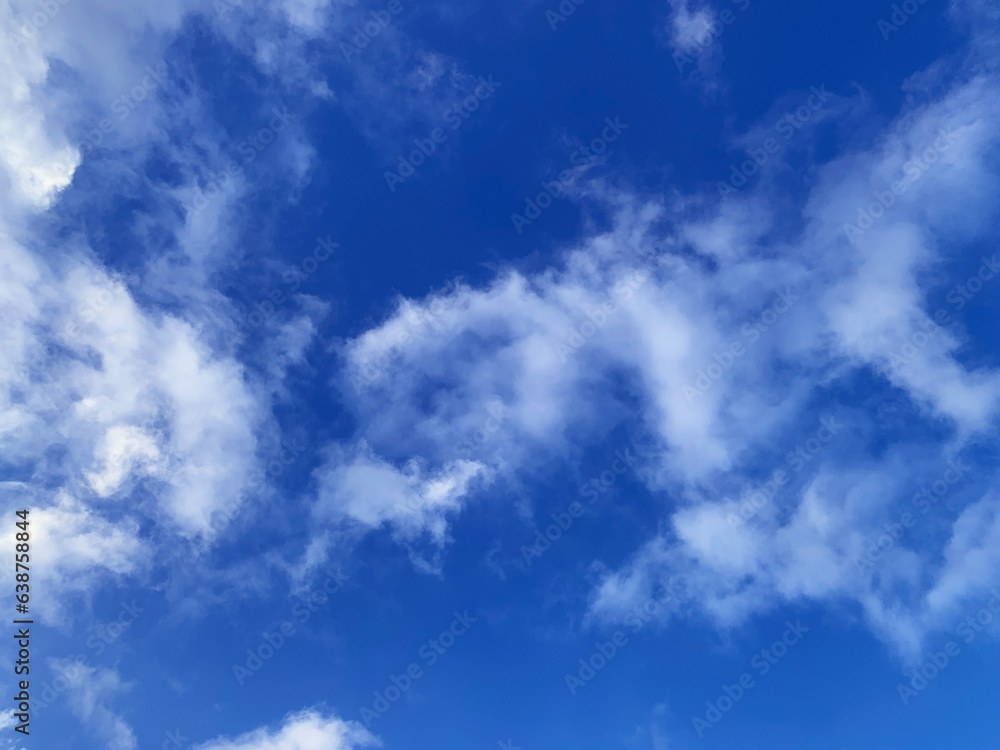 Blue sky background with white clouds