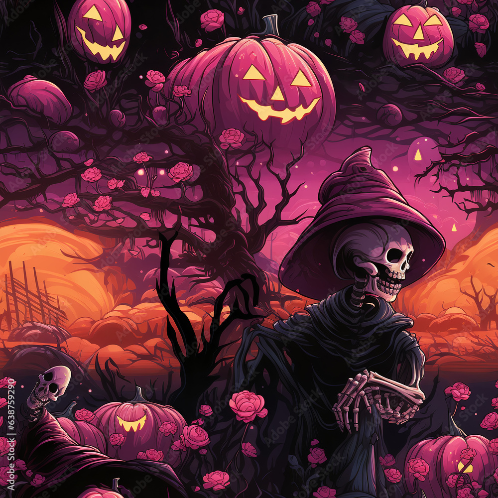 Spooky Halloween Seamless Background Pattern Spooky Halloween Seamless Background Pattern