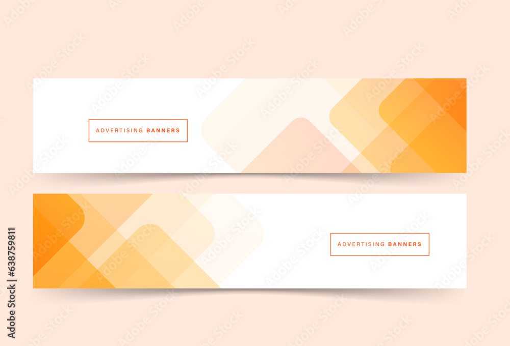 Fototapeta premium banne background advertising. white orange transparent. memphis abstract eps 10