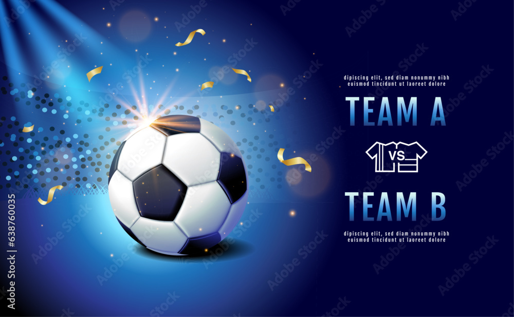 Naklejka premium Soccer Template design , Football banner, Sport layout design, Blue Theme