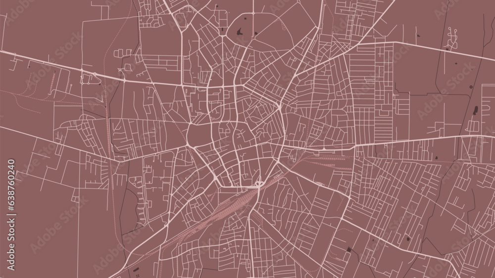 Debrecen map, red poster
