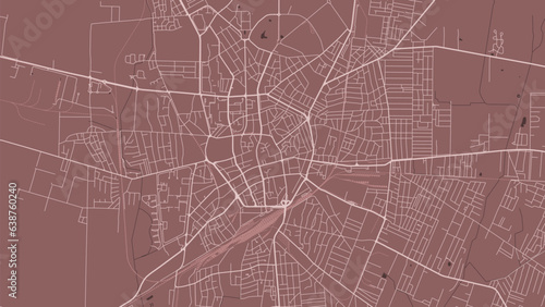 Cuadro en lienzo Debrecen map, red poster