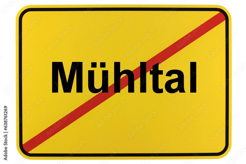 Illustration eines Ortsschildes der Gemeinde Mühltal in Hessen Illustration eines Ortsschildes der Gemeinde Mühltal in Hessen