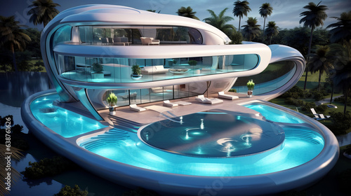 Futuristic Luxury Pool House