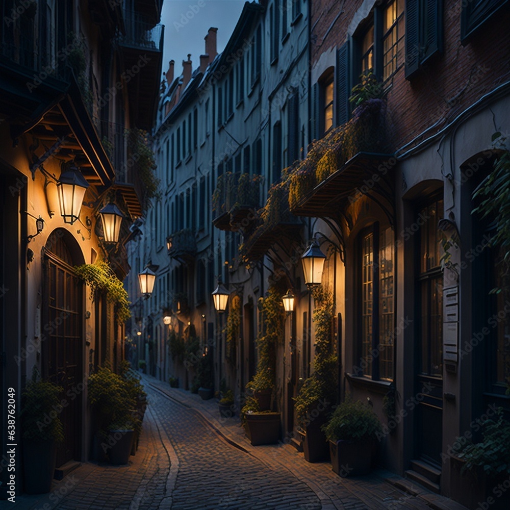 Historic European Alley: Old-World Charm