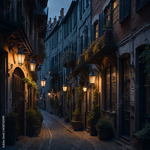 Historic European Alley  Old-World Charm