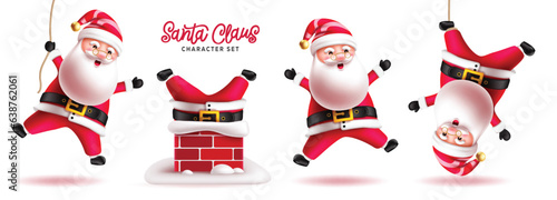 Foto Santa claus characters vector set design
