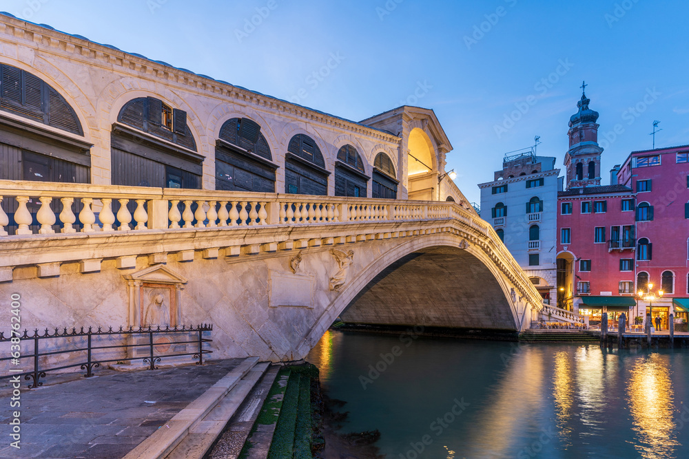 The Rialto Bridge view in Venice