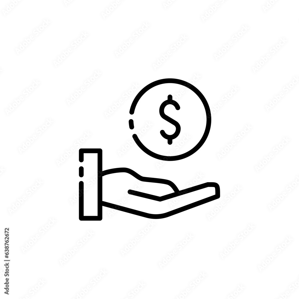 Earnings. Line icon, black, stable Earnings. Vector icons. Earnings. Line icon, black, stable Earnings. Vector icons.