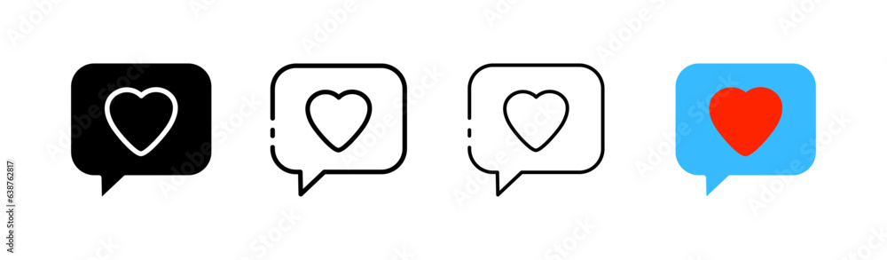 Symbol of love. Different styles, colored, love icon, love. Vector icons. Symbol of love. Different styles, colored, love icon, love. Vector icons.