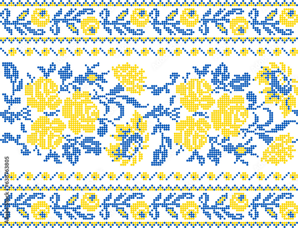 Φωτογραφία Vector illustration of Ukrainian ornament in ethnic geometric style, identity, vyshyvanka, embroidery for print clothes, websites, banners