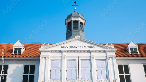 The upper part of the Governor's Office is a classic style built in the Dutch colonial era, the building is currently used as the Jakarta History Museum or Fatahillah Museum. photo