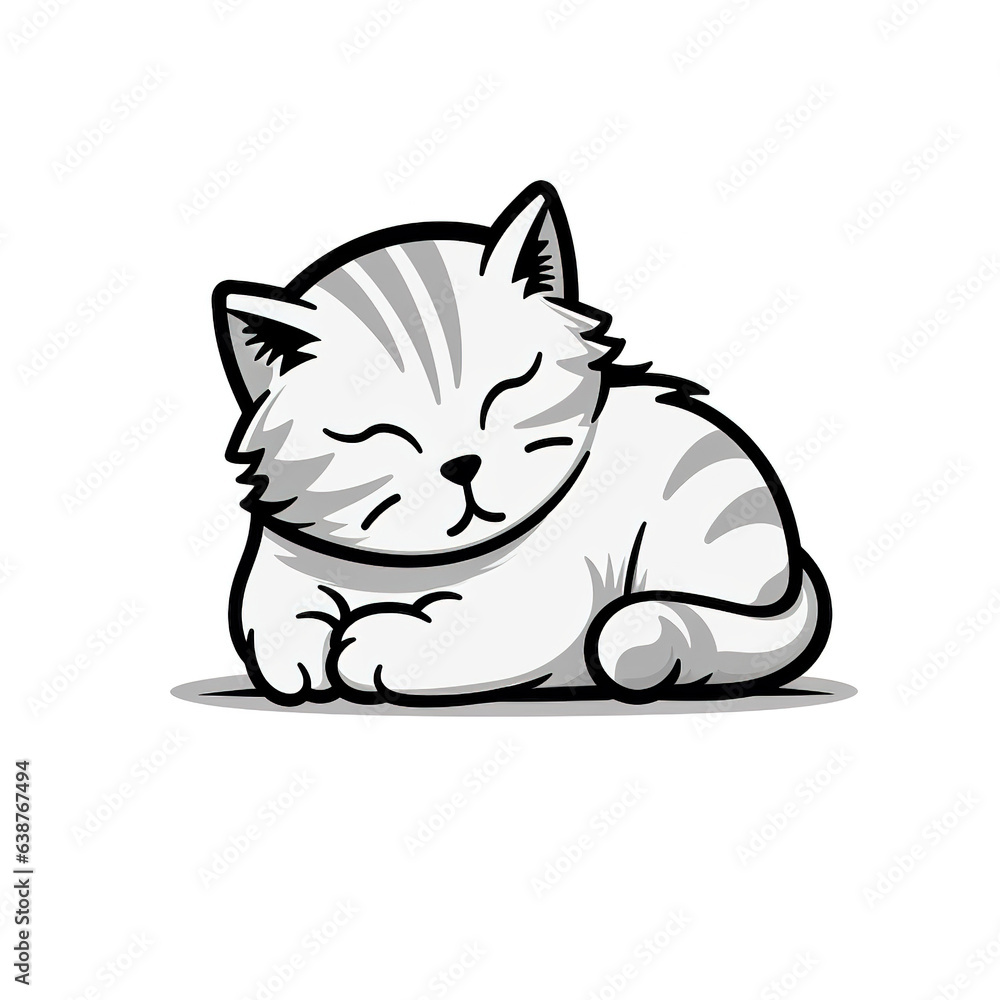 Sleeping kitten logo design, logo cat, cat silhouette, logo, print, decorative sticker, black cat animal logo design, kitty cat, small kitten Sleeping kitten logo design, logo cat, cat silhouette, logo, print, decorative sticker, black cat animal logo design, kitty cat, small kitten