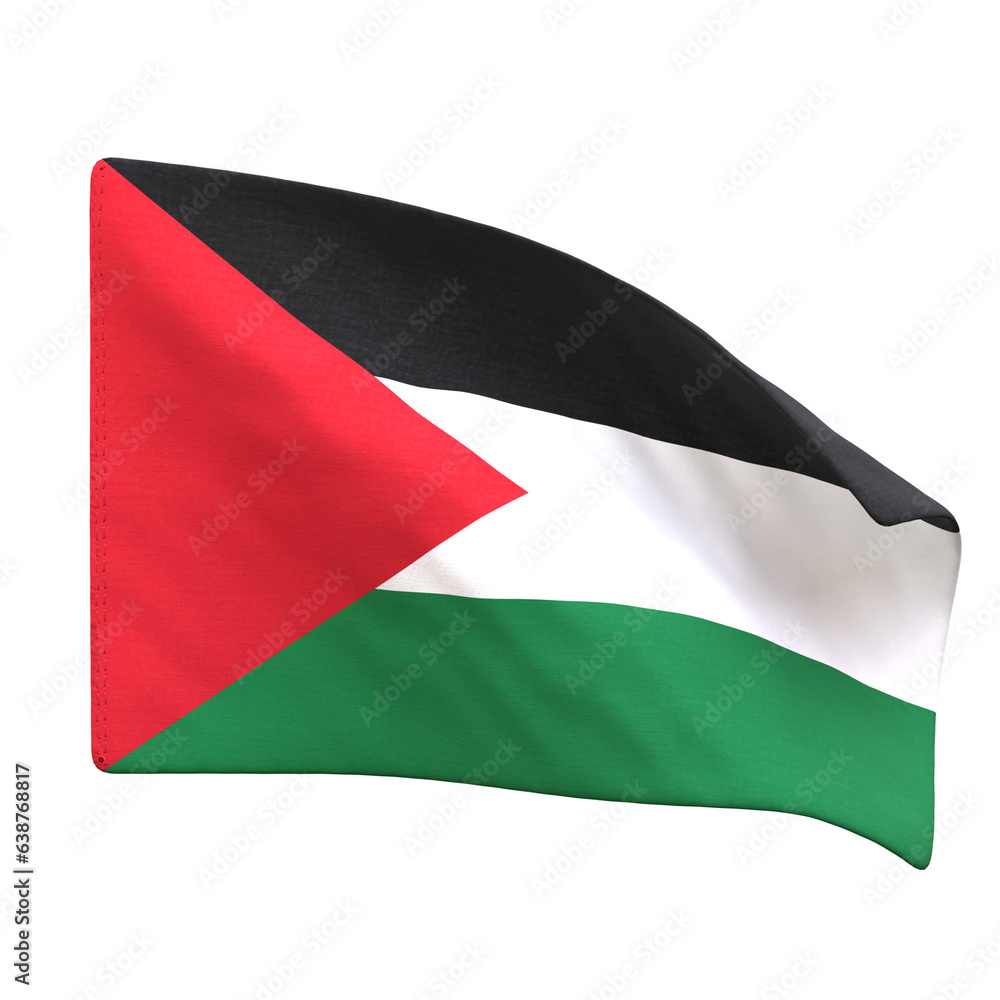 Fototapeta premium 3D Palestine National Country Flag 