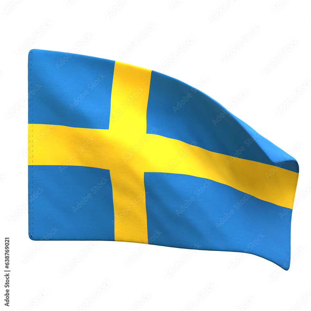 3D Sweden National Country Flag 3D Sweden National Country Flag
