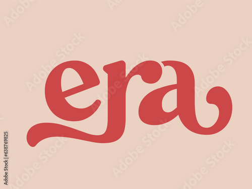 ERA word mark logo text. Luxury, decorative ligature lowercase customized lettering. Typography, calligraphy concept. Beauty and style creative initials isolated on light background.