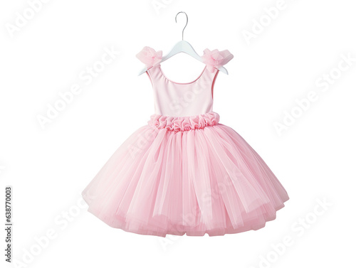 Pink tutu dress for girl on white