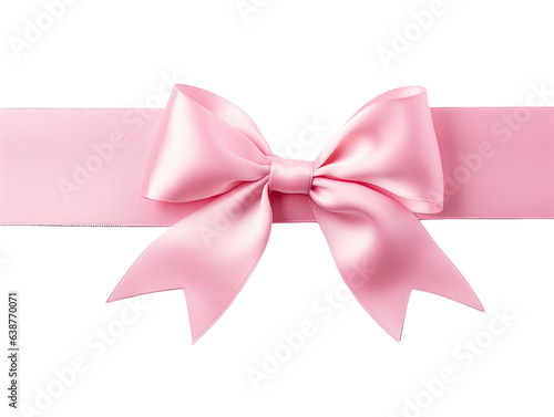 Pink grosgrain ribbon on white photo