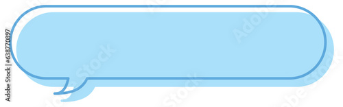 吹き出しのイラスト12【線とずらし塗り（水色）】
