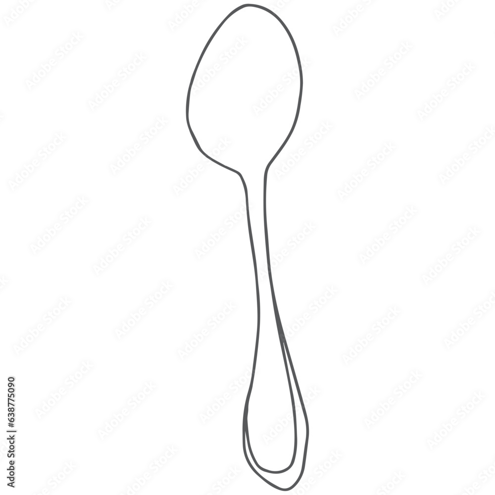 Spoon line art Spoon line art