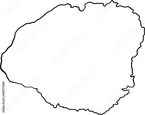 Tableau sur toile doodle freehand drawing of kauai island map.