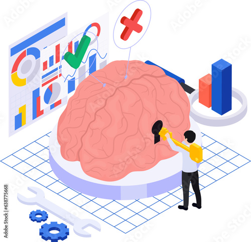 Neuromarketing Isometric Concept