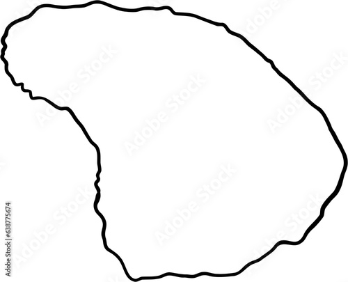 doodle freehand drawing of lanai island map.