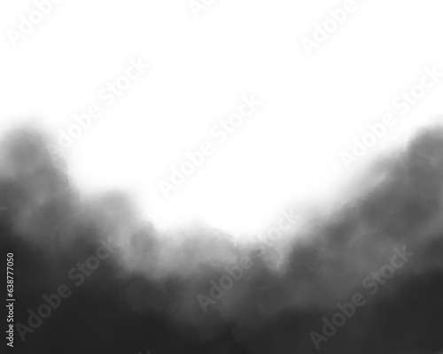 Realistic black cloud or smoke, spooky fog overlays. Realistic smoke fog overlay. Black fog or smoke on transparent background. PNG image