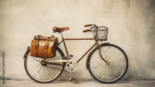 Bags Retro bicycle with aged brown leather saddle - Nikkel-Art.co.uk