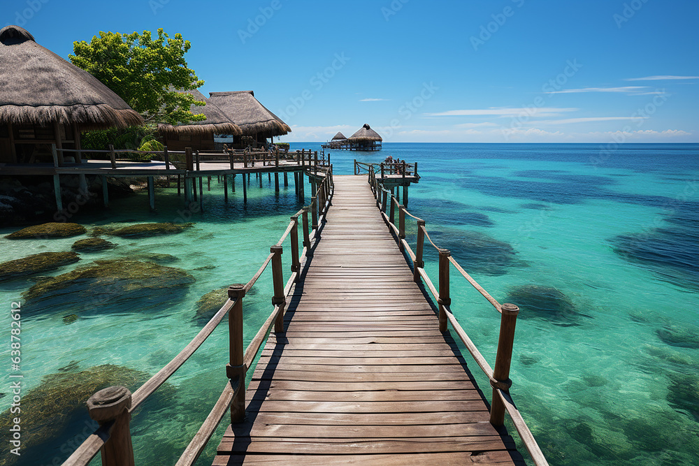 Naklejka premium Journey to Enchantment: Unveiling an Idyllic Paradise for Travelers