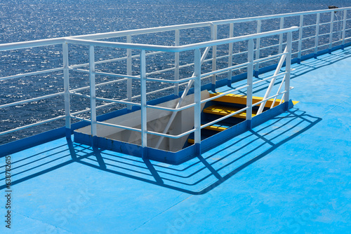 Ferryboat deck detail, painted metal surfaces