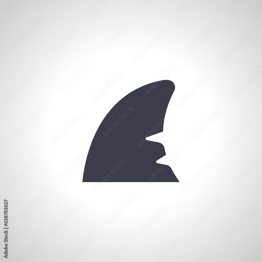 Shark fin icon. Shark fin isolated icon Shark fin icon. Shark fin isolated icon
