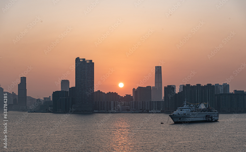 Obraz premium city sunset