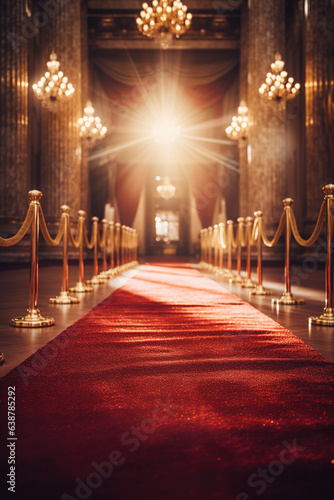 Red carpet and golden barrier