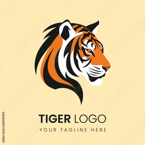 Fototapeta Naklejka Na Ścianę i Meble -  Vector tiger head mascot logo