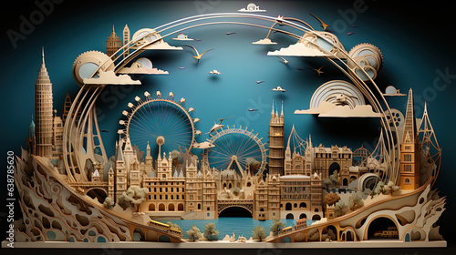 London cityscape, paper art, generative ai © ketkata