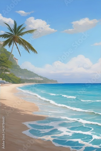 Beach paysage. AI generated illustration