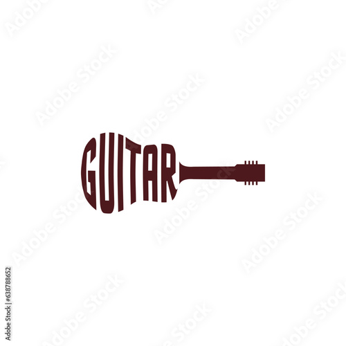 Guitar logo music instrument entertainment logo design editable vector