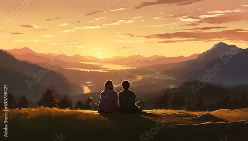 Magischer Sonnenuntergang: Romantisches Picknick auf dem Berg